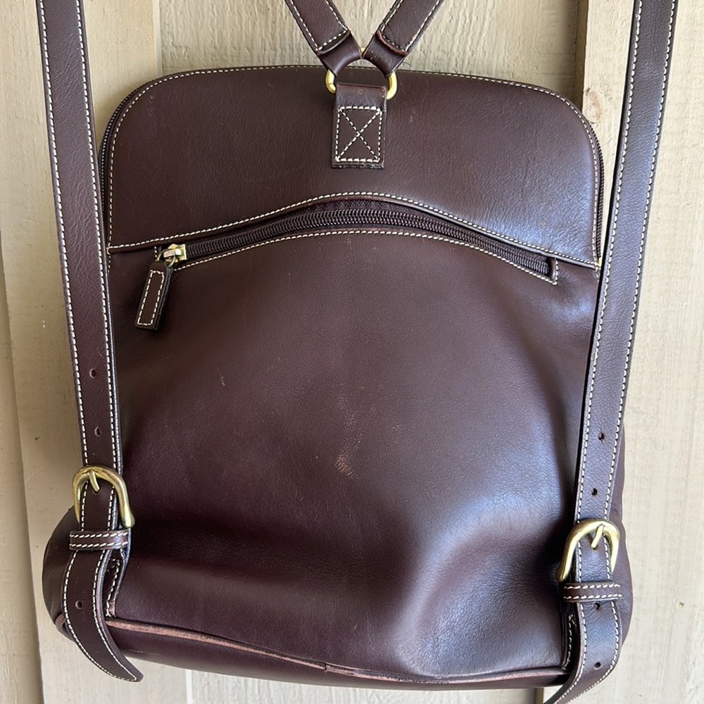L.L. Bean Dark Brown Leather Backpack - Picture 6 of 15